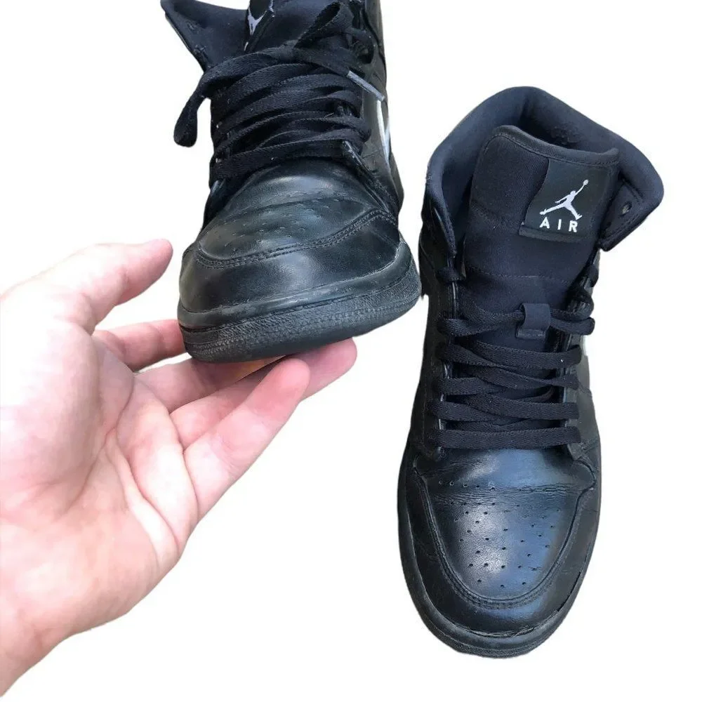 NIKE Air Jordan 1 Mid 'Speckle' Size 8.5 Black - Picture 3 of 16
